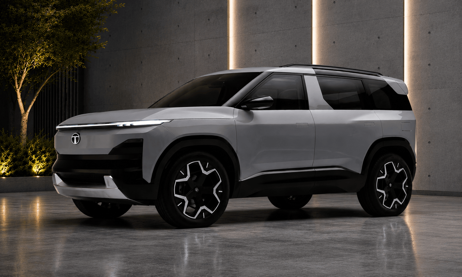 Tata sierra ev light grey