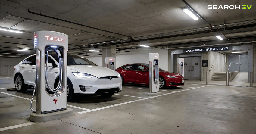 Tesla’s First In-Mall EV Charging Station