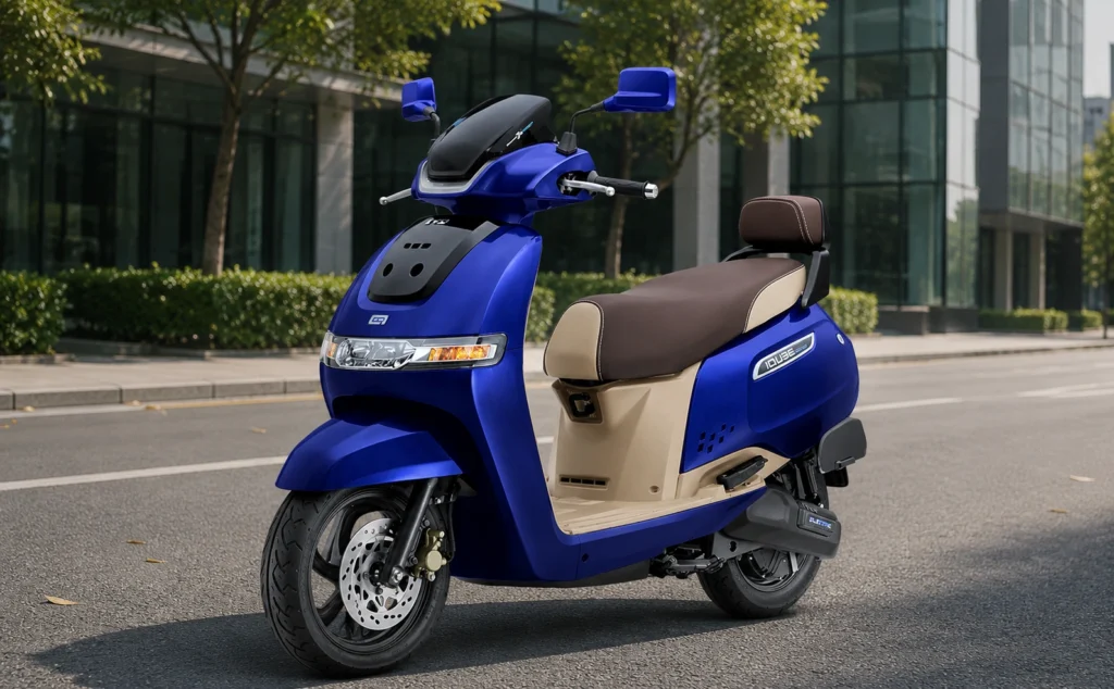 tvs iqube s Harlequin Blue Beige