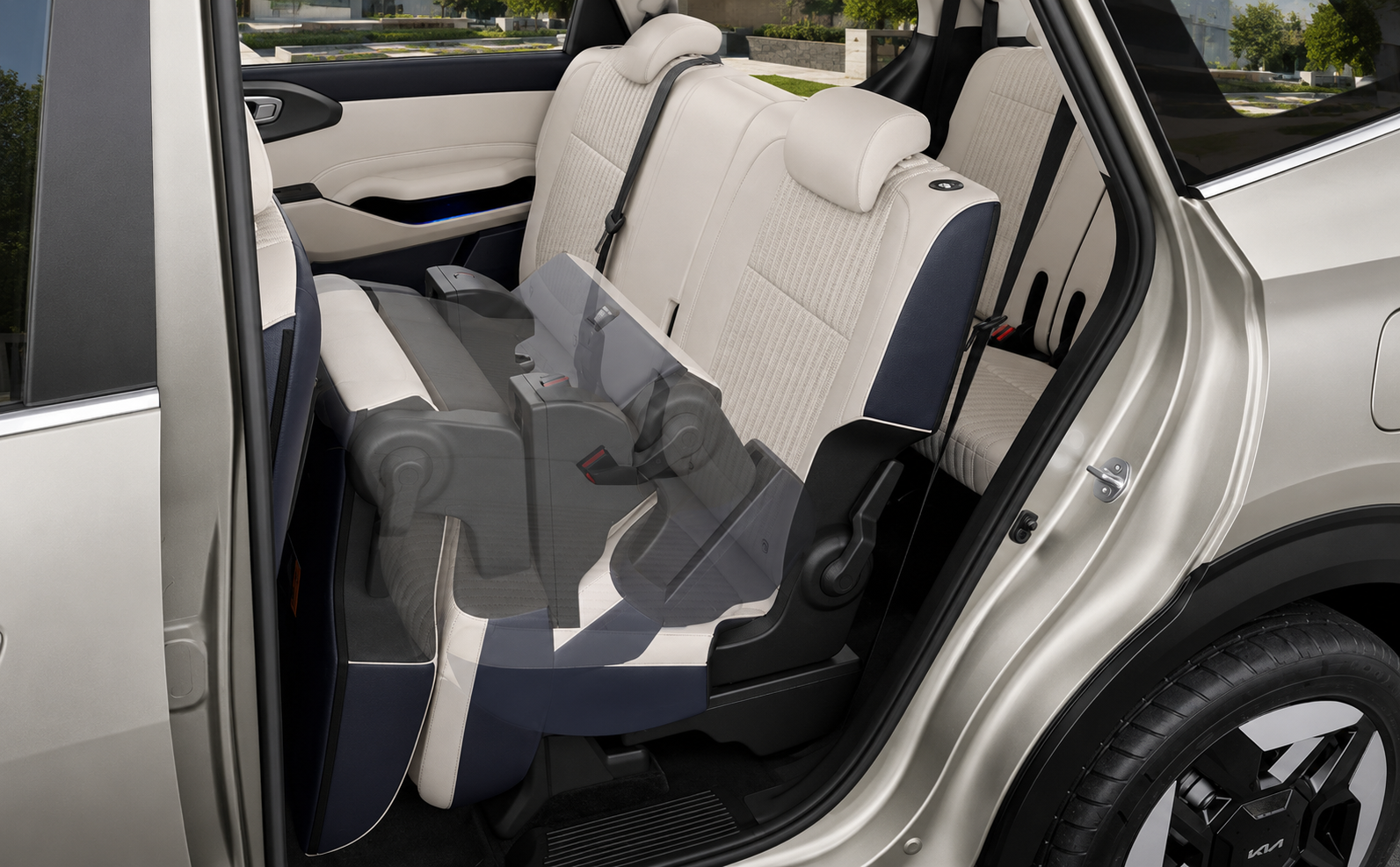 Kia Carens Clavis EV Second Row Seat One Touch Easy Electric Tumble