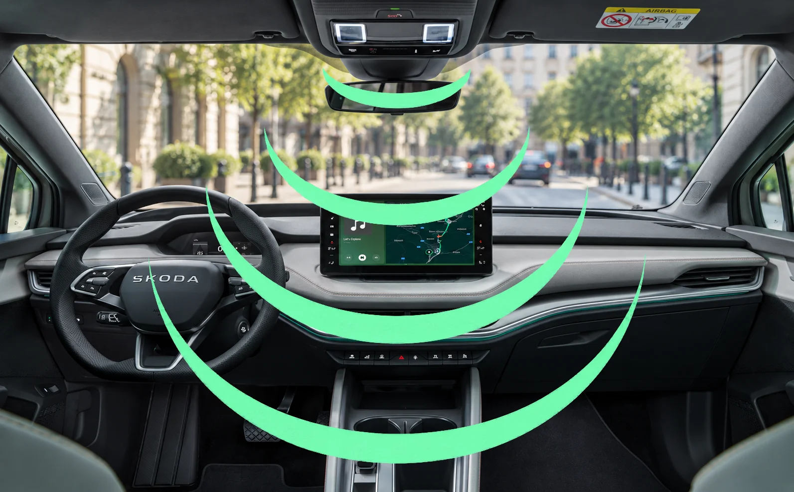 Skoda elroq Anti-theft alarm with interior monitoring, alarm siren, and towing protection