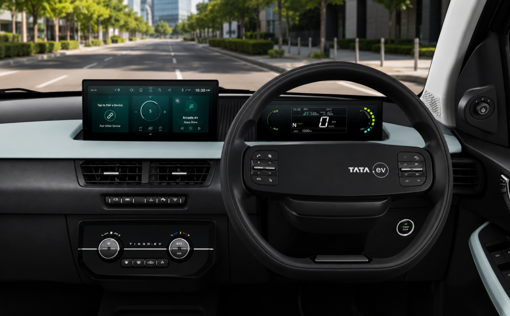 Tata tiago ev interior images - infotainment