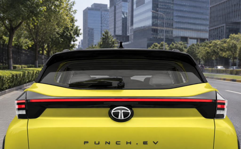 Tata Punch EV digital infinity glow — end-to-end tail lamp