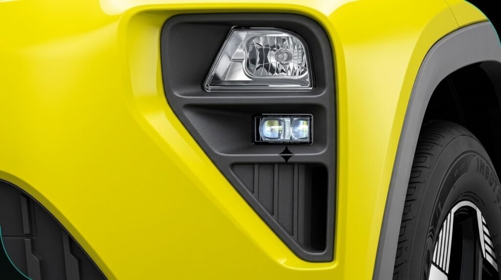 Tata Punch EV front LED fog lamps — with cornering function