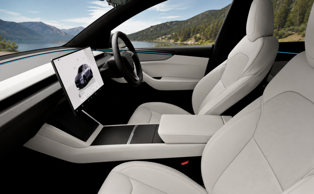 Tesla Model Y interior- front seats