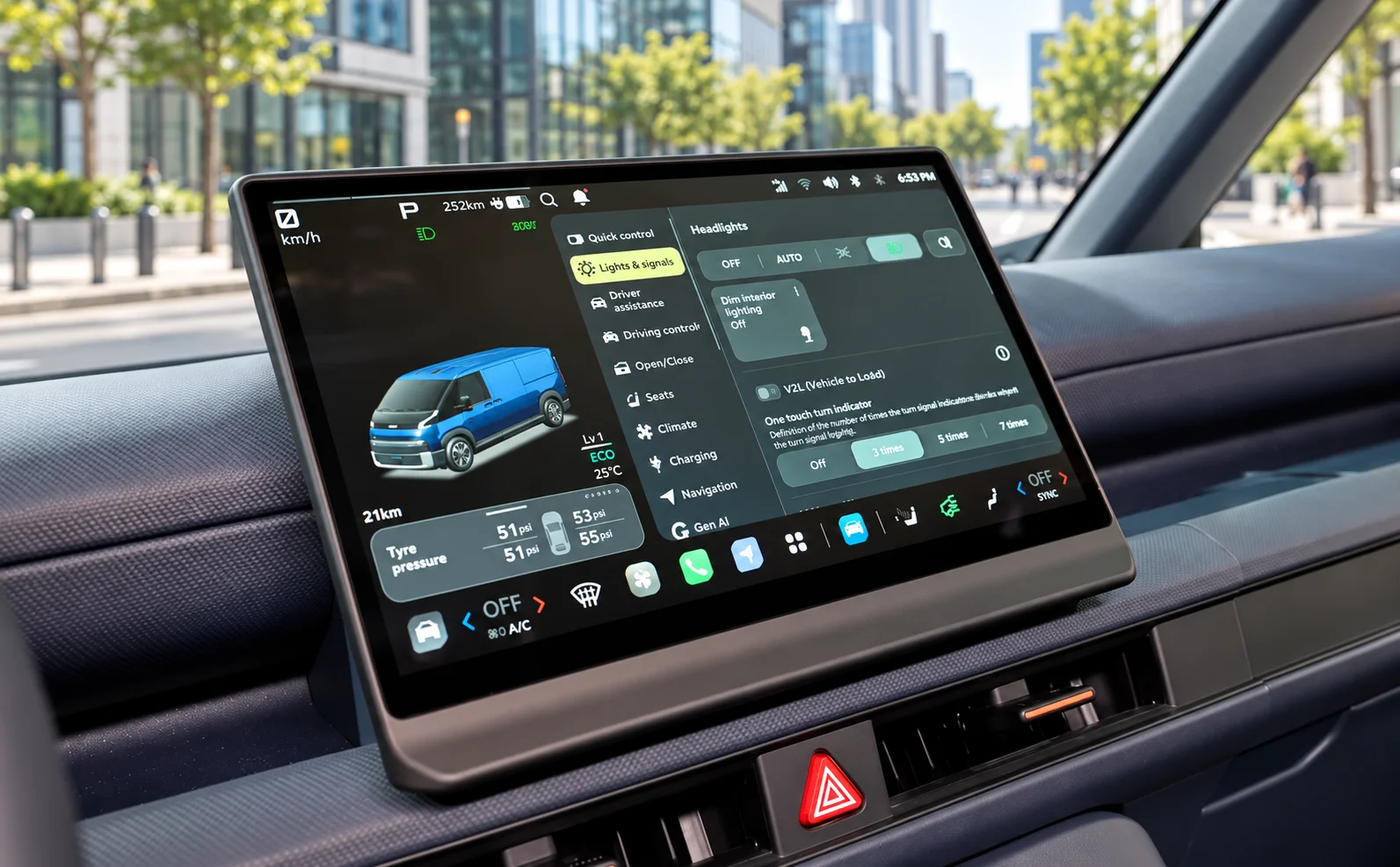 KIA PV 7 display 2