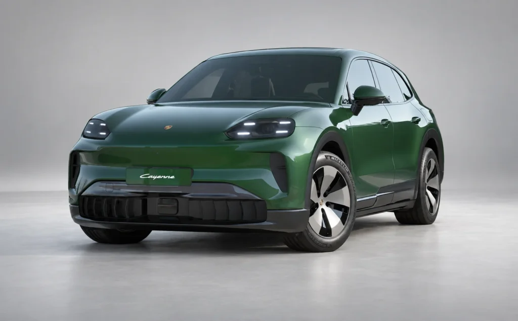 Porsche cayenne electric Oak Green Metallic Neo