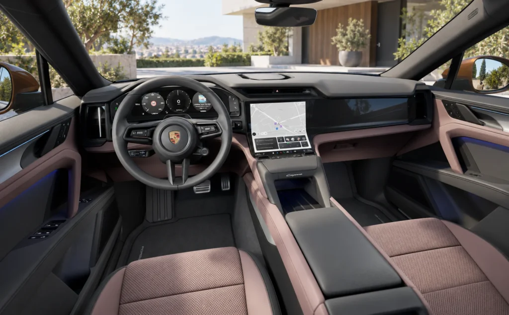 Porsche cayenne electric Two-tone leather interior, smooth-finish leather Black_Lavender