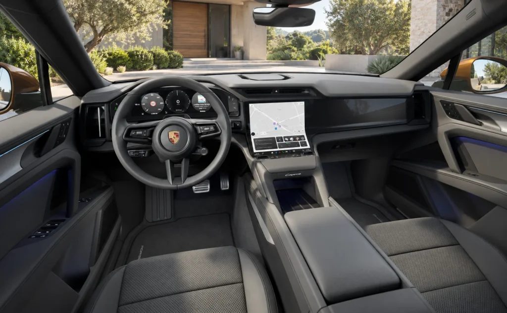 Porsche cayenne electric Two-tone leather interior, smooth-finish leather Black_Magnesium Grey