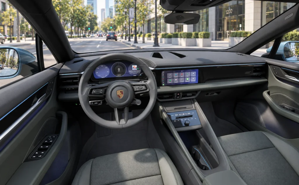 porsche macan electric Leather Package in Black_Night Green