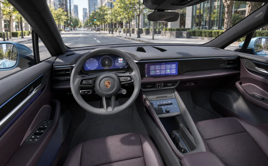 porsche macan electric Leather package in Black_Bramble