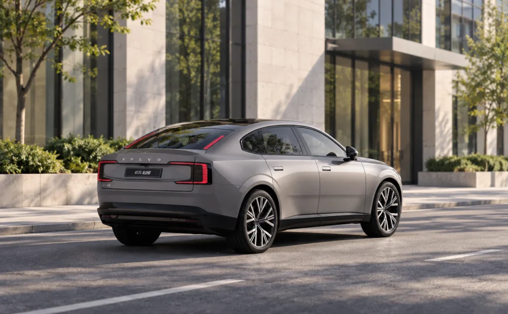 Volvo rear three-quarter on city road-11